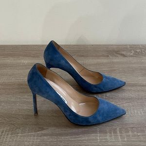 Manolo Blahnik - Blue Suede Pumps